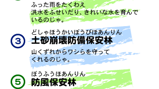 土砂崩壊防備保安林、暴風保安林
